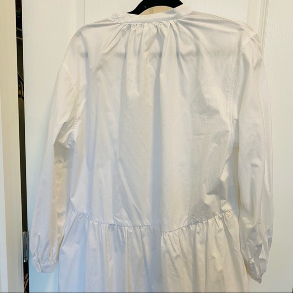 NWT H&M White poplin 100% cotton oversized dress with statement sleeves Size M - Picture 9 of 9